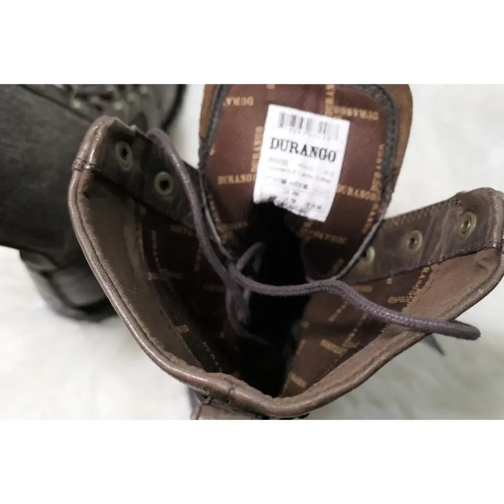 NWT Durango Drifter Womens 8" Coffee Brown Leather Military Size 9 Boots DRD0322 - Picture 15 of 16